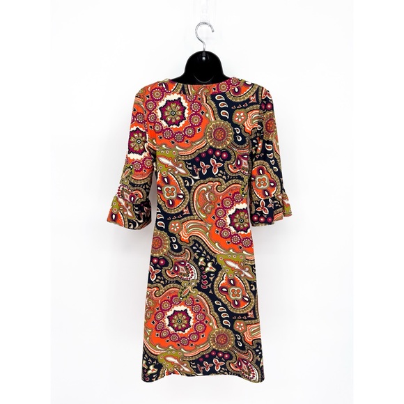 Jude Connally Nancy Sheath Dress Retro Mod Abstract Paisley Small - Picture 6 of 11